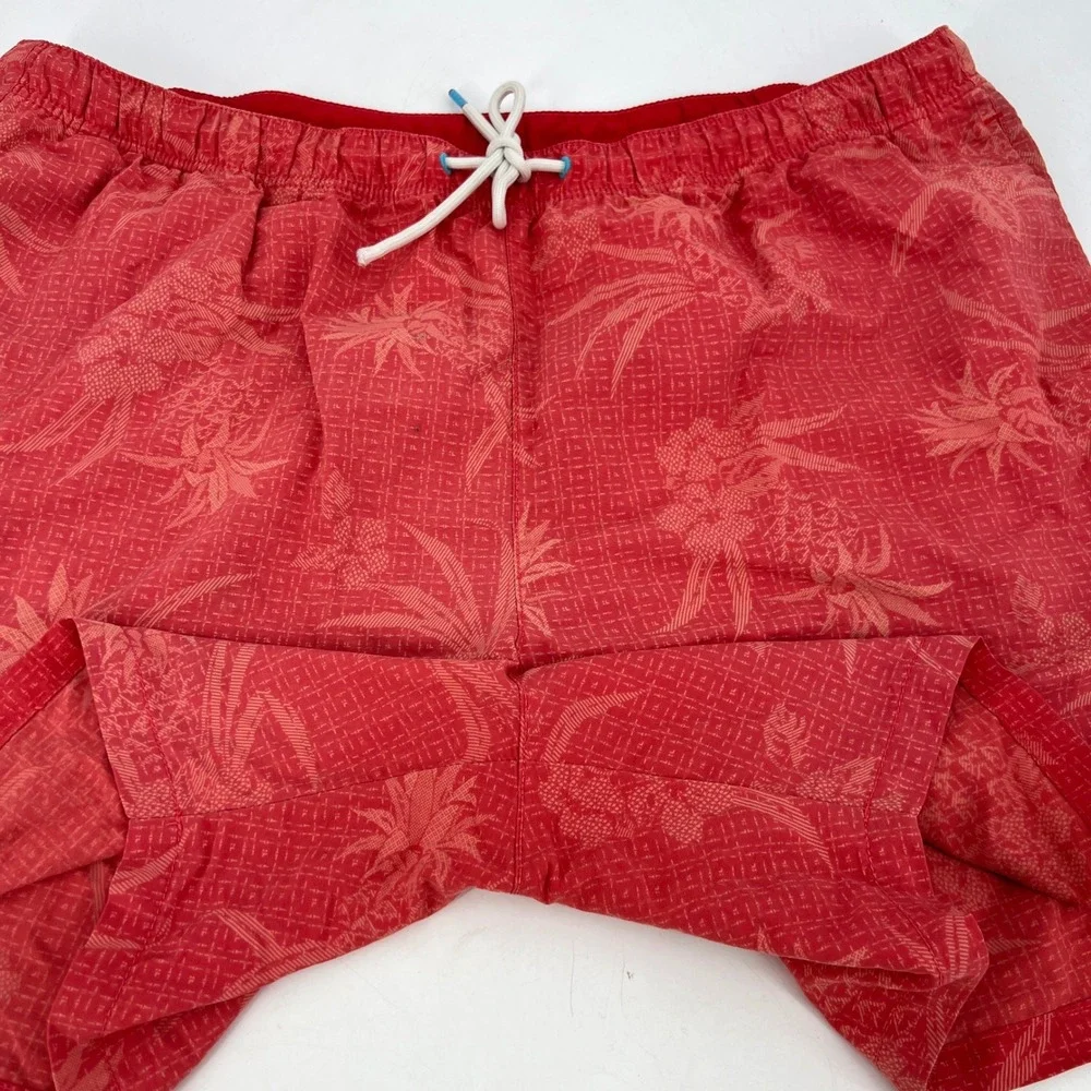Tommy Bahama Swim Trunks Red Orange Pineapple Print‎ Size XL